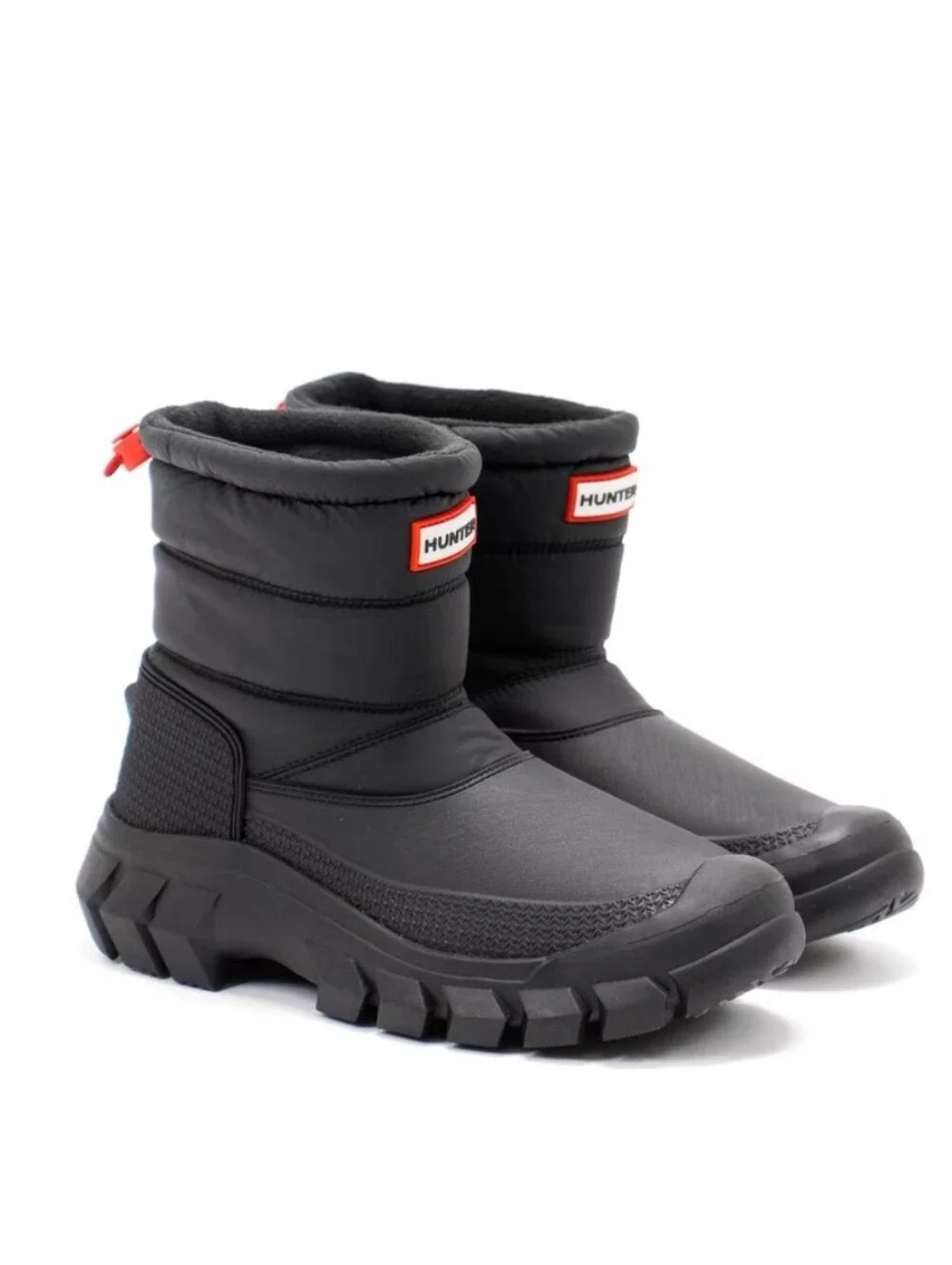 Hunter Women’s Intrepid Short Snow Boot Pull-On Black Insulated US 7 EU 38 UK 5